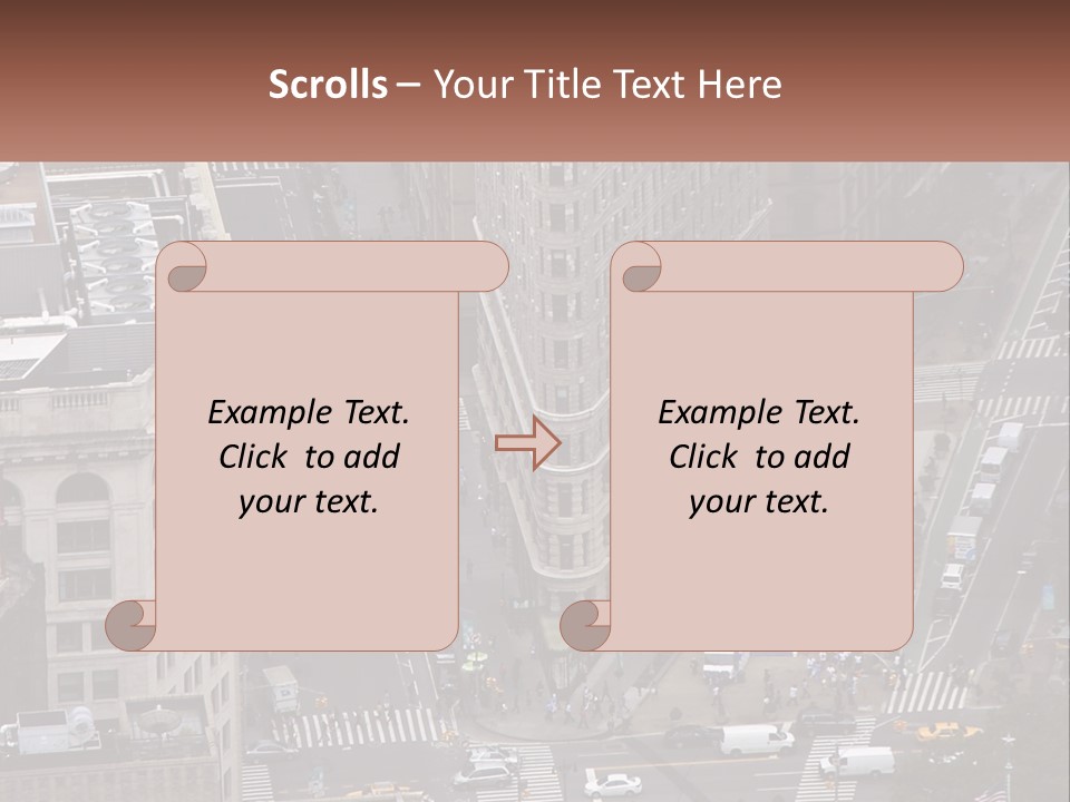 An Aerial View Of A City Street With Buildings PowerPoint Template