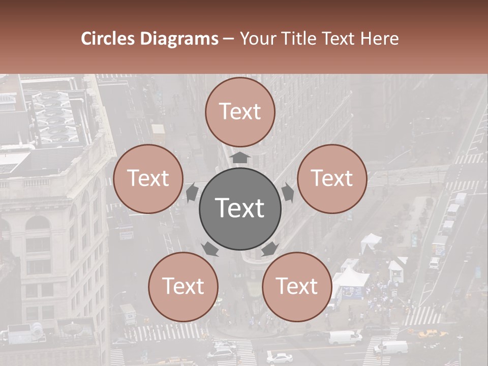 An Aerial View Of A City Street With Buildings PowerPoint Template