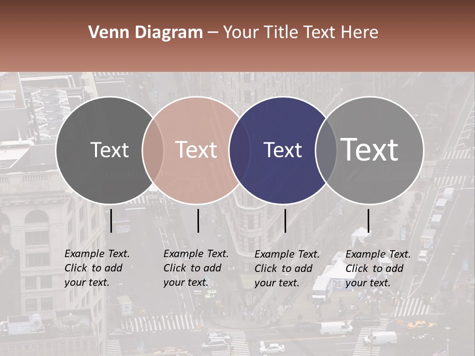 An Aerial View Of A City Street With Buildings PowerPoint Template