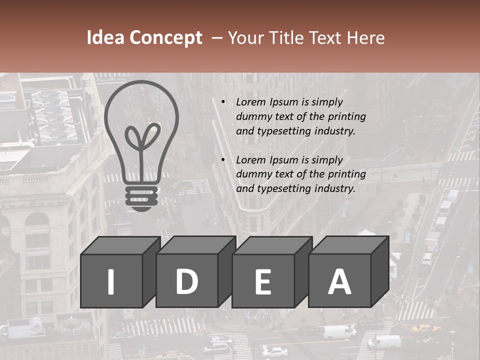 An Aerial View Of A City Street With Buildings PowerPoint Template