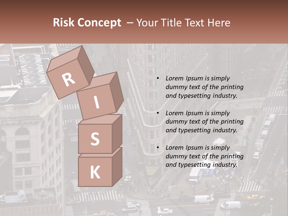 An Aerial View Of A City Street With Buildings PowerPoint Template