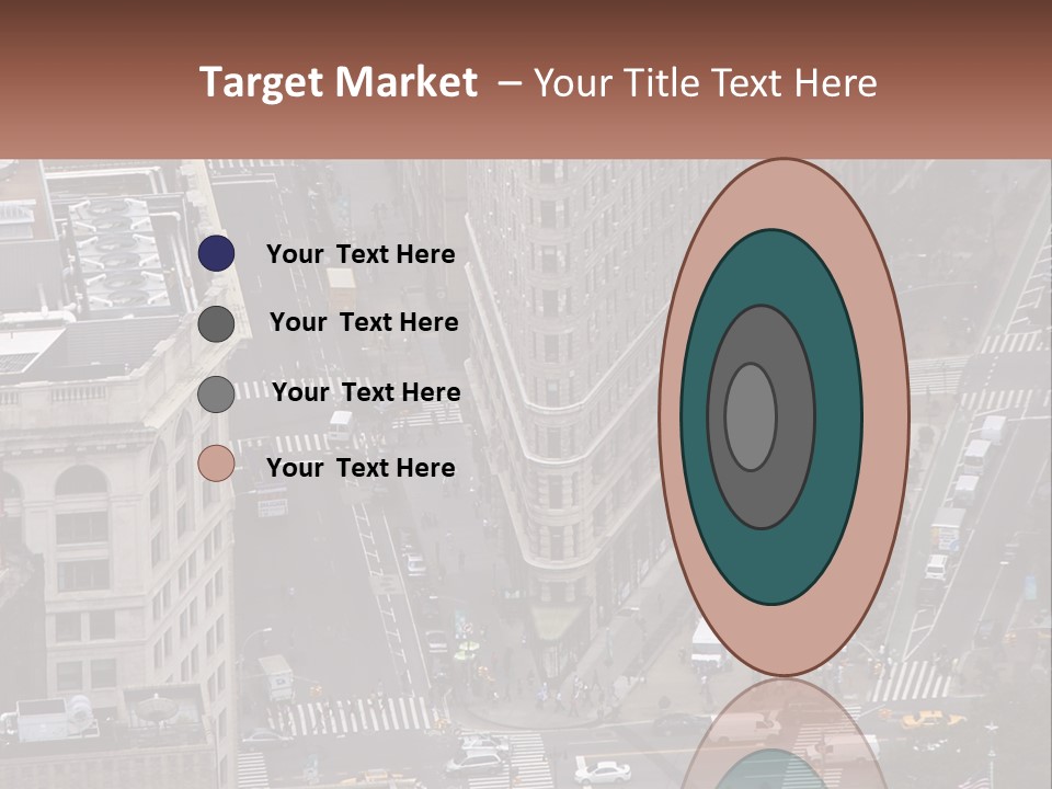 An Aerial View Of A City Street With Buildings PowerPoint Template