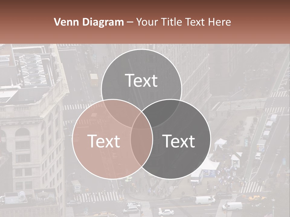 An Aerial View Of A City Street With Buildings PowerPoint Template