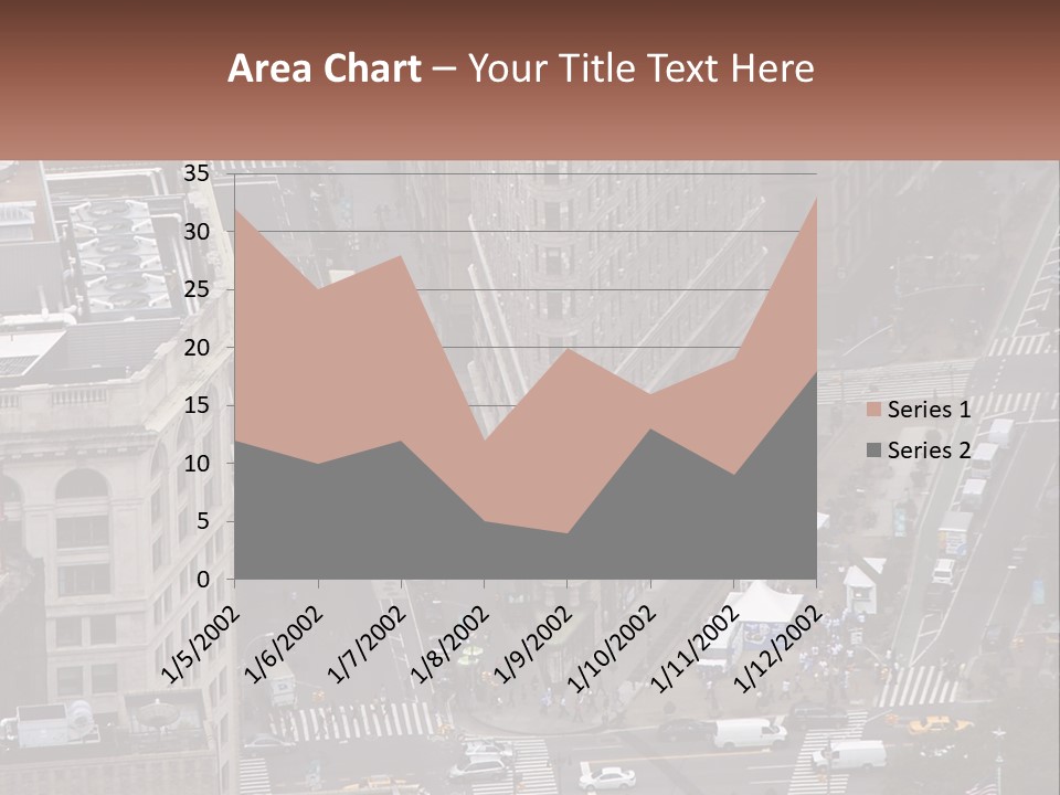 An Aerial View Of A City Street With Buildings PowerPoint Template