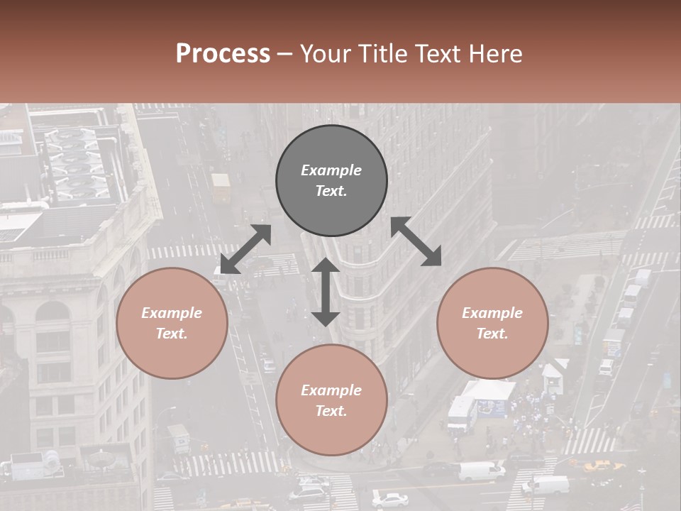 An Aerial View Of A City Street With Buildings PowerPoint Template