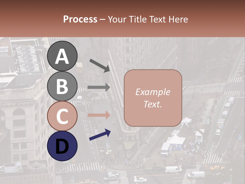 An Aerial View Of A City Street With Buildings PowerPoint Template