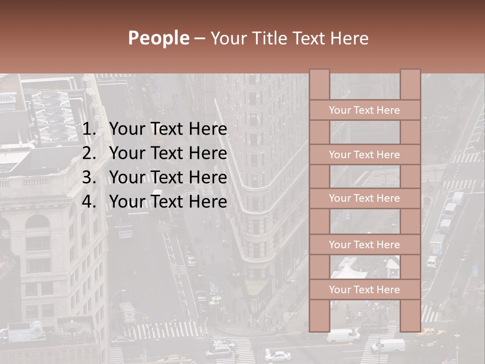 An Aerial View Of A City Street With Buildings PowerPoint Template