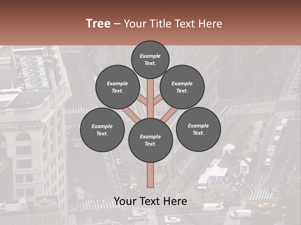 An Aerial View Of A City Street With Buildings PowerPoint Template
