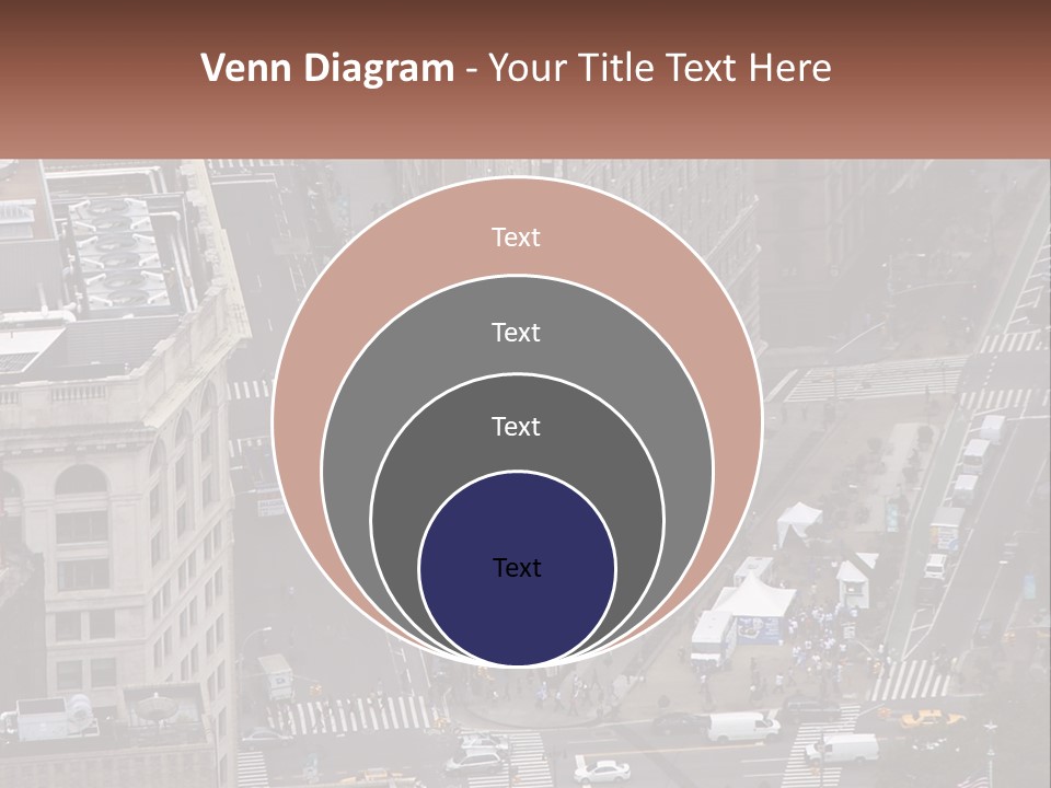 An Aerial View Of A City Street With Buildings PowerPoint Template