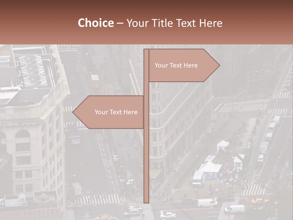 An Aerial View Of A City Street With Buildings PowerPoint Template