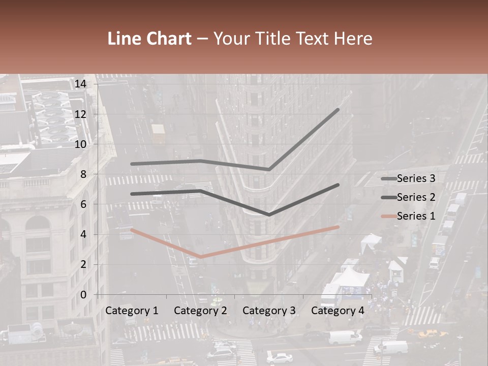 An Aerial View Of A City Street With Buildings PowerPoint Template