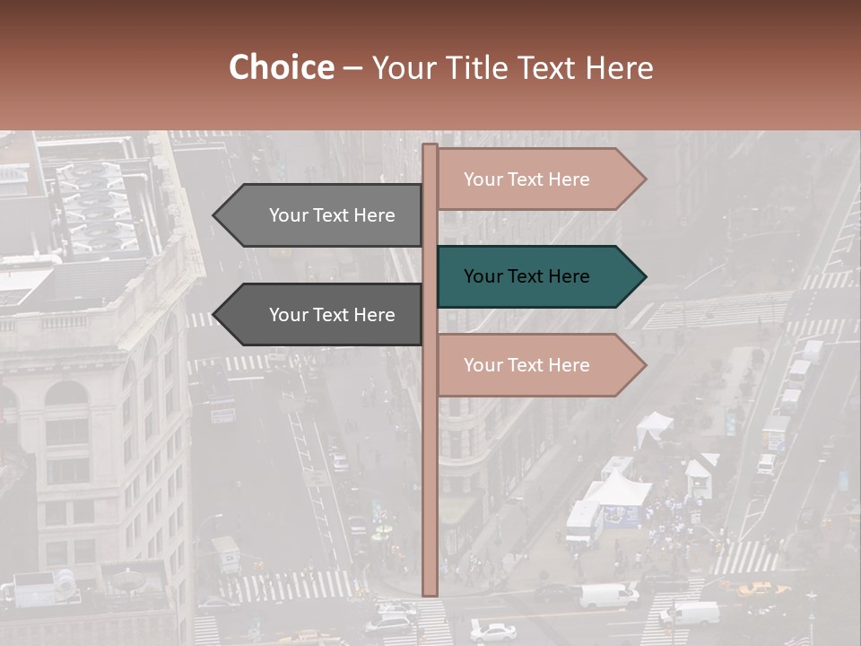 An Aerial View Of A City Street With Buildings PowerPoint Template