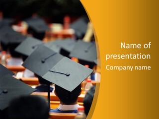 A Group Of People In Graduation Caps And Gowns PowerPoint Template