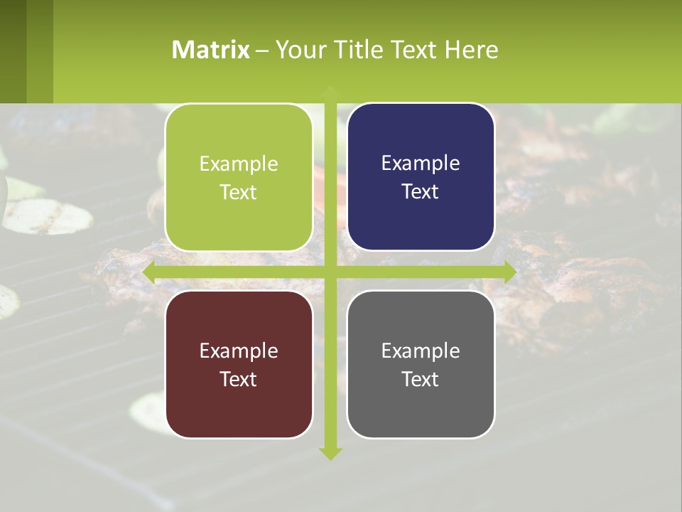 A Grill With Meat And Vegetables On It PowerPoint Template