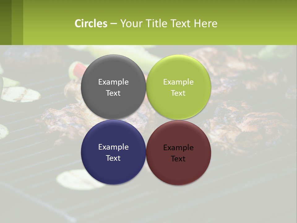 A Grill With Meat And Vegetables On It PowerPoint Template