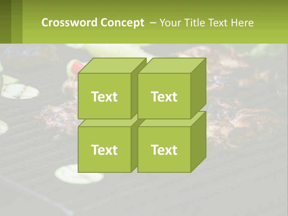 A Grill With Meat And Vegetables On It PowerPoint Template