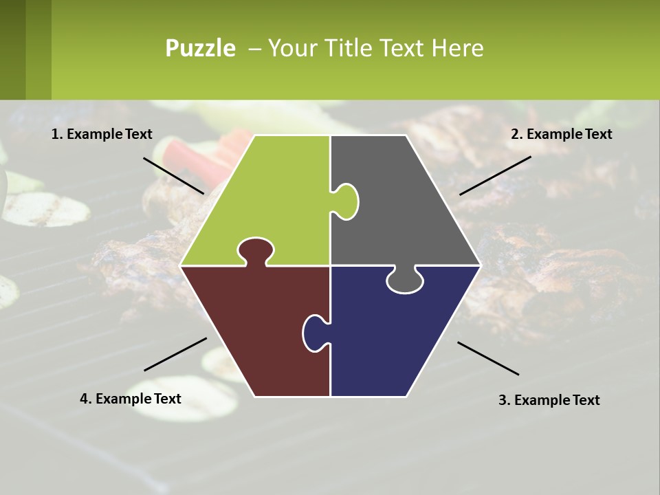 A Grill With Meat And Vegetables On It PowerPoint Template