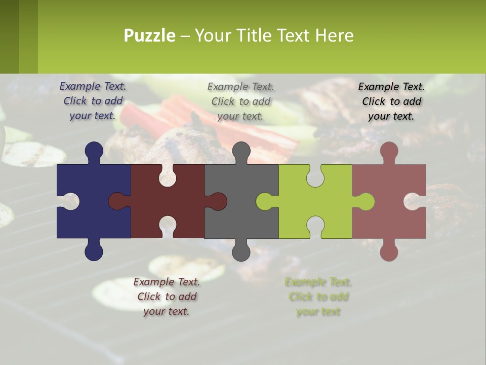 A Grill With Meat And Vegetables On It PowerPoint Template