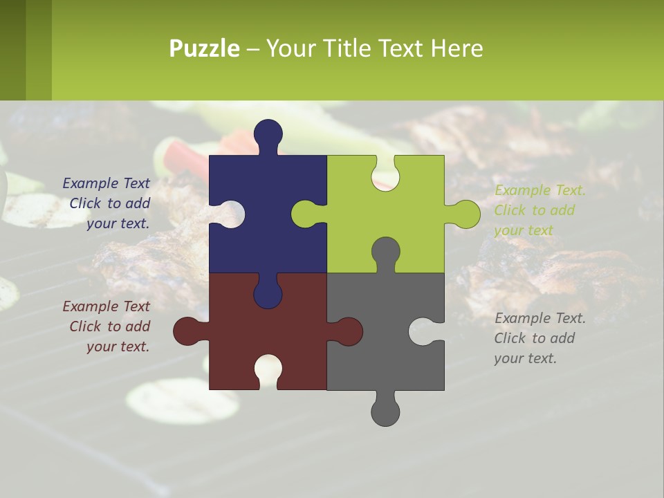 A Grill With Meat And Vegetables On It PowerPoint Template