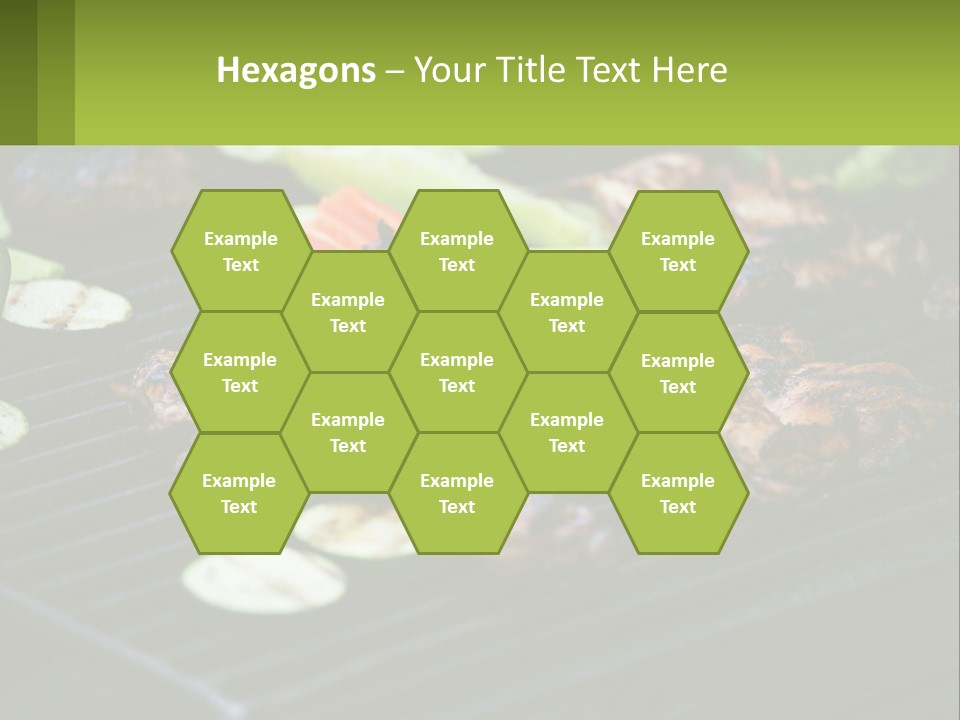 A Grill With Meat And Vegetables On It PowerPoint Template