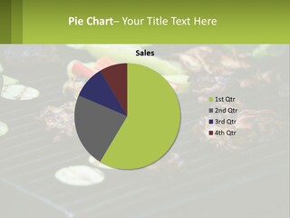 A Grill With Meat And Vegetables On It PowerPoint Template
