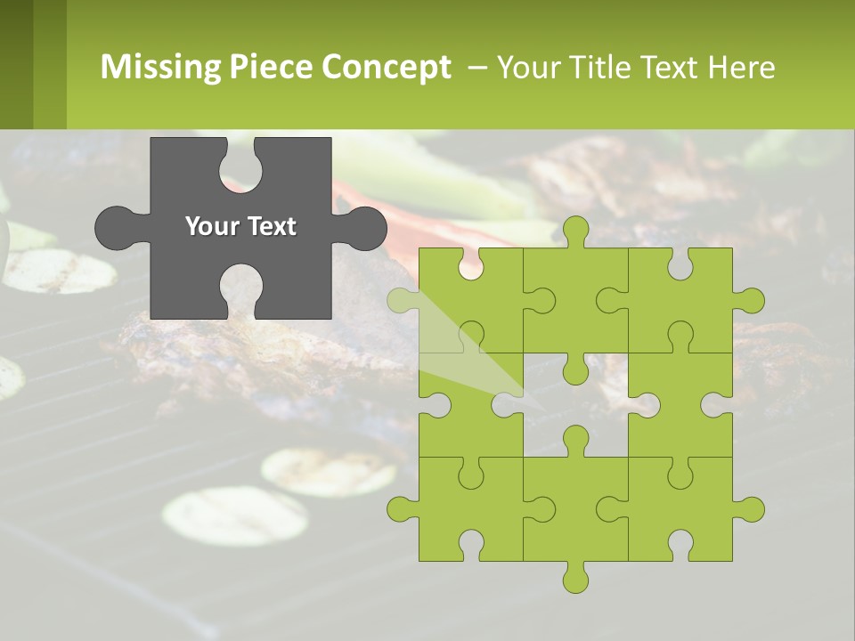 A Grill With Meat And Vegetables On It PowerPoint Template