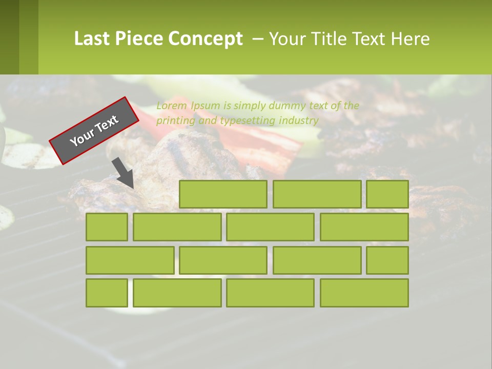 A Grill With Meat And Vegetables On It PowerPoint Template