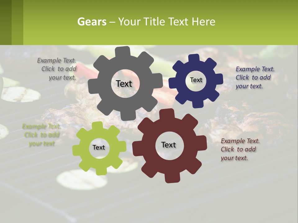 A Grill With Meat And Vegetables On It PowerPoint Template