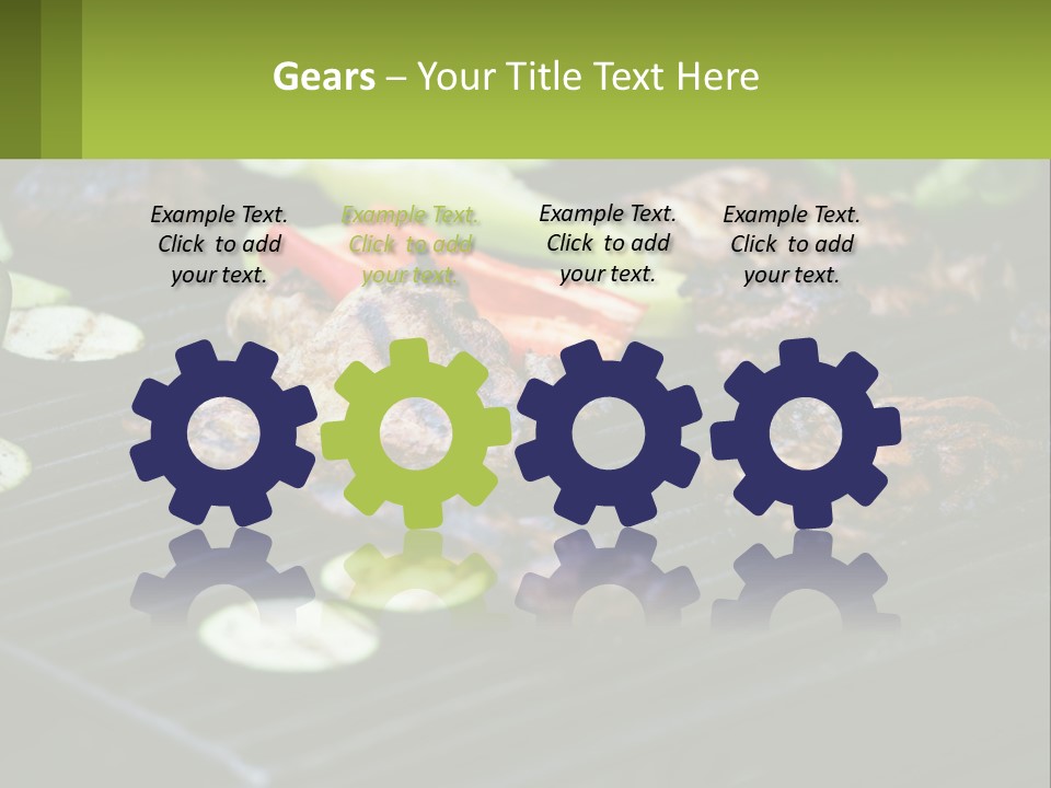 A Grill With Meat And Vegetables On It PowerPoint Template