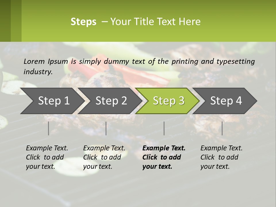 A Grill With Meat And Vegetables On It PowerPoint Template