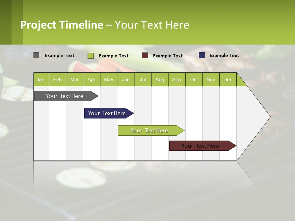 A Grill With Meat And Vegetables On It PowerPoint Template