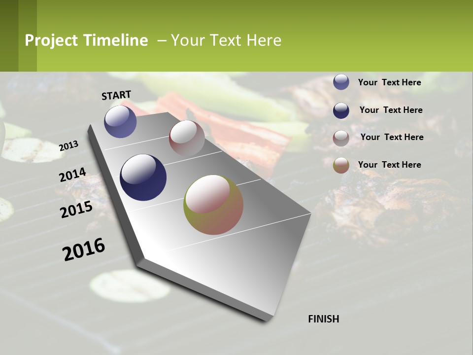 A Grill With Meat And Vegetables On It PowerPoint Template