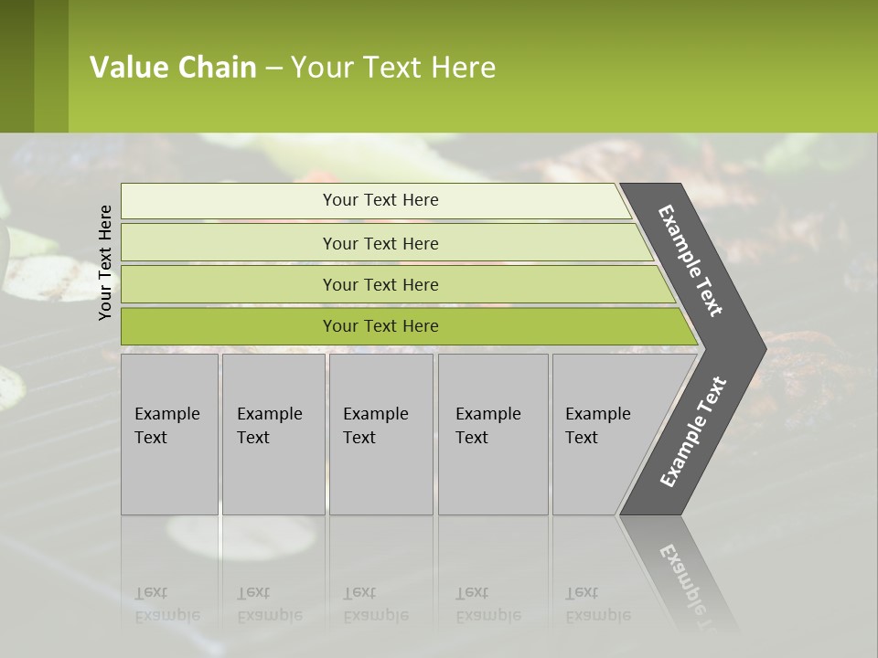 A Grill With Meat And Vegetables On It PowerPoint Template
