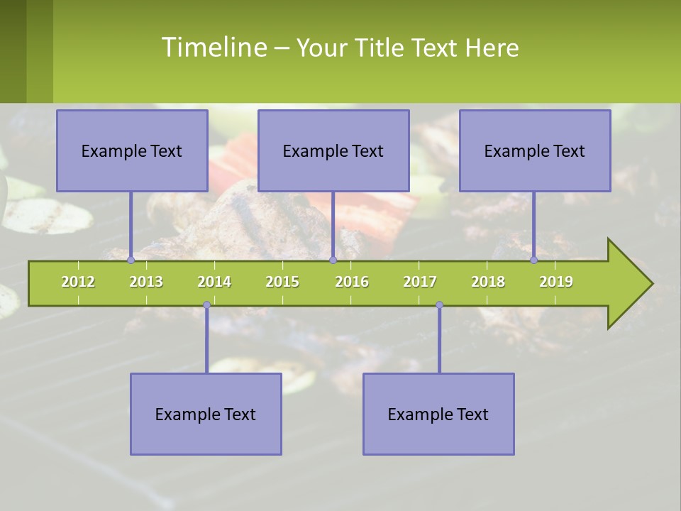 A Grill With Meat And Vegetables On It PowerPoint Template