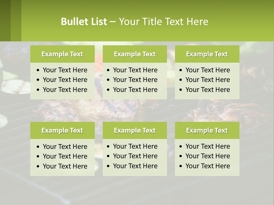 A Grill With Meat And Vegetables On It PowerPoint Template