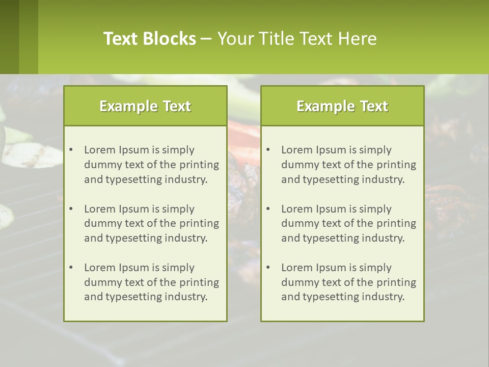 A Grill With Meat And Vegetables On It PowerPoint Template