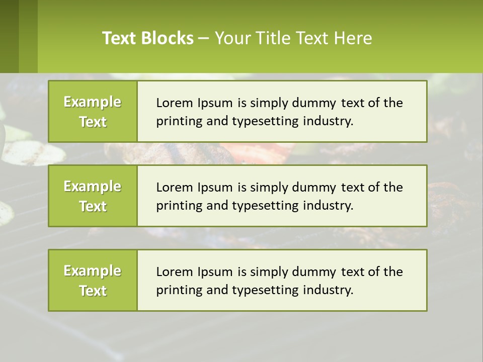 A Grill With Meat And Vegetables On It PowerPoint Template