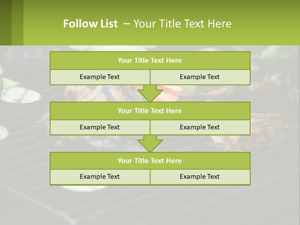 A Grill With Meat And Vegetables On It PowerPoint Template