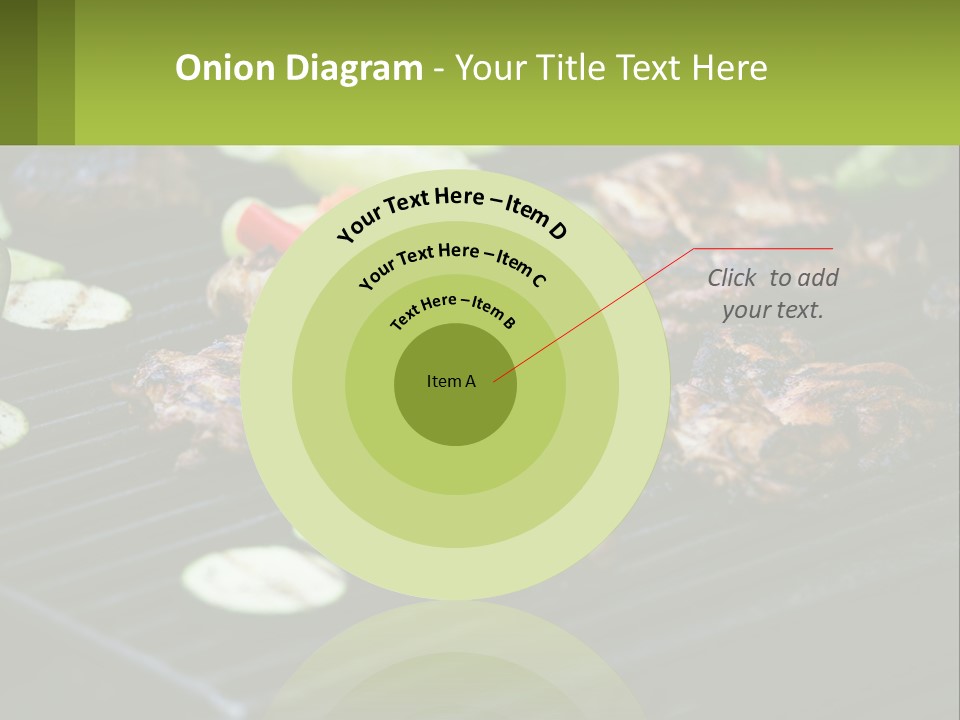 A Grill With Meat And Vegetables On It PowerPoint Template