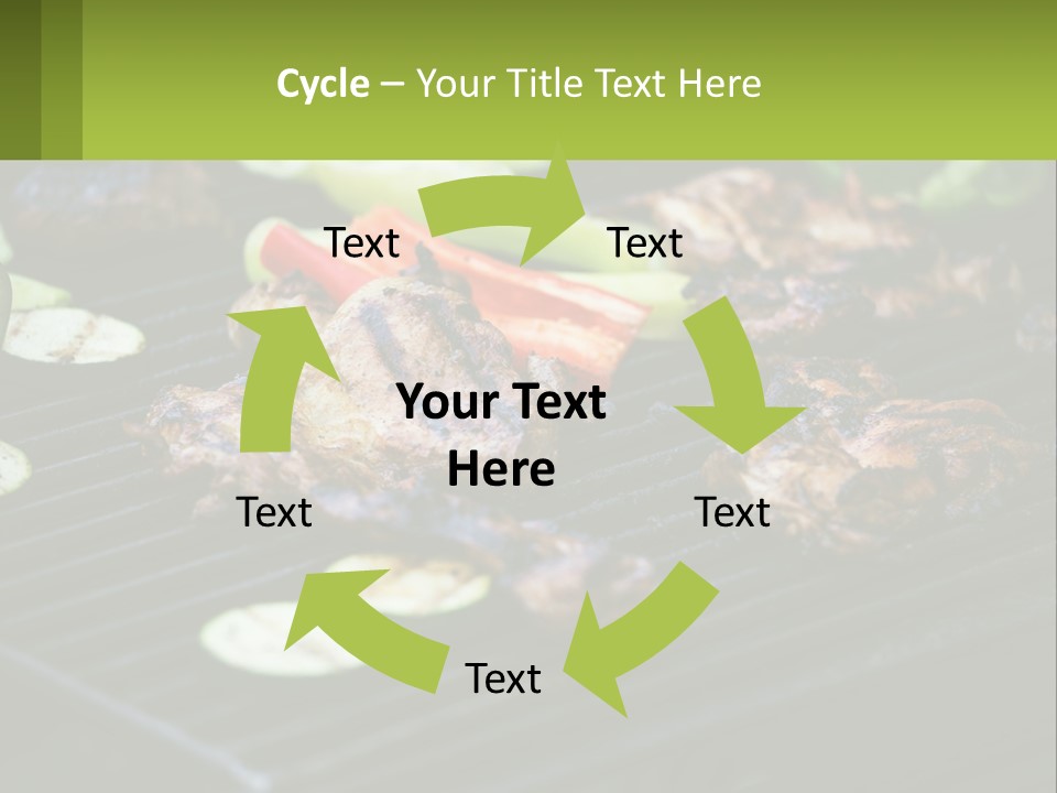 A Grill With Meat And Vegetables On It PowerPoint Template