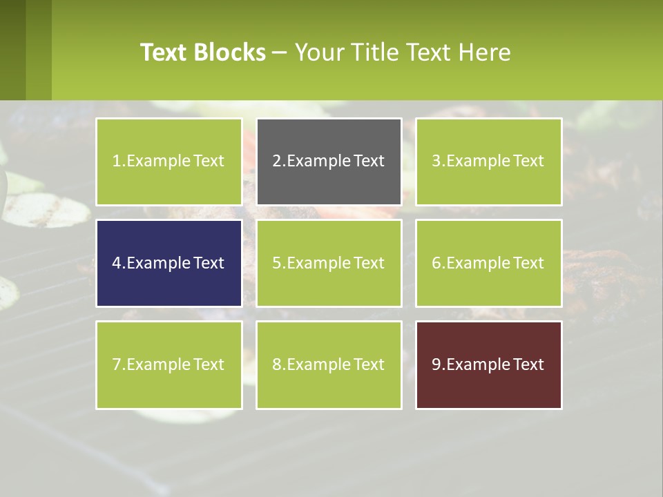 A Grill With Meat And Vegetables On It PowerPoint Template