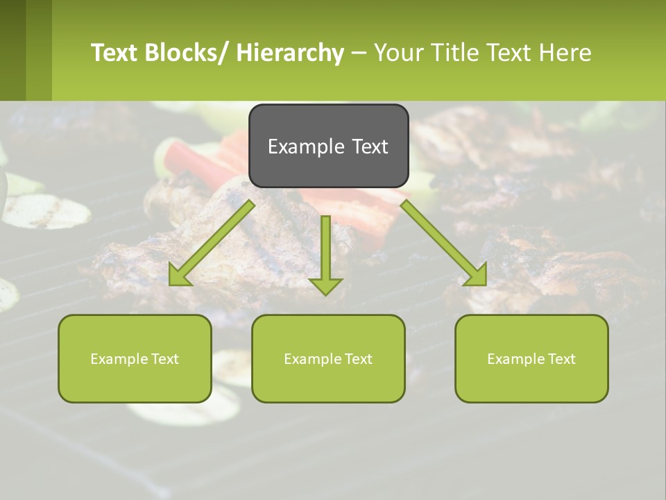 A Grill With Meat And Vegetables On It PowerPoint Template