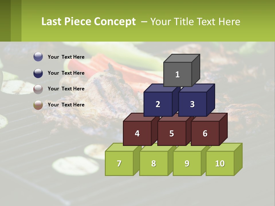 A Grill With Meat And Vegetables On It PowerPoint Template