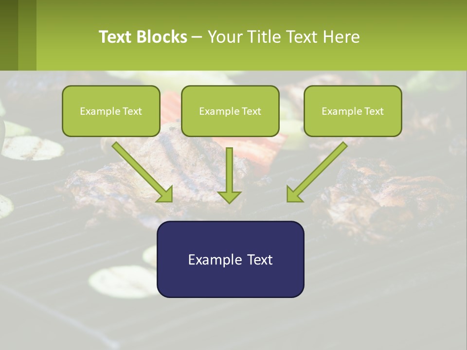 A Grill With Meat And Vegetables On It PowerPoint Template