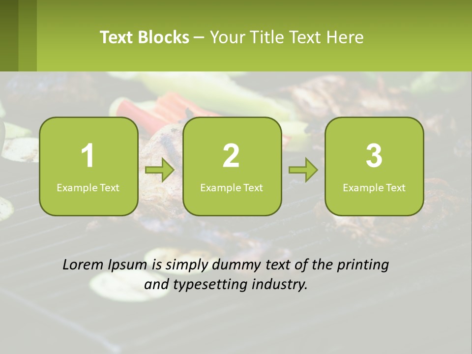 A Grill With Meat And Vegetables On It PowerPoint Template