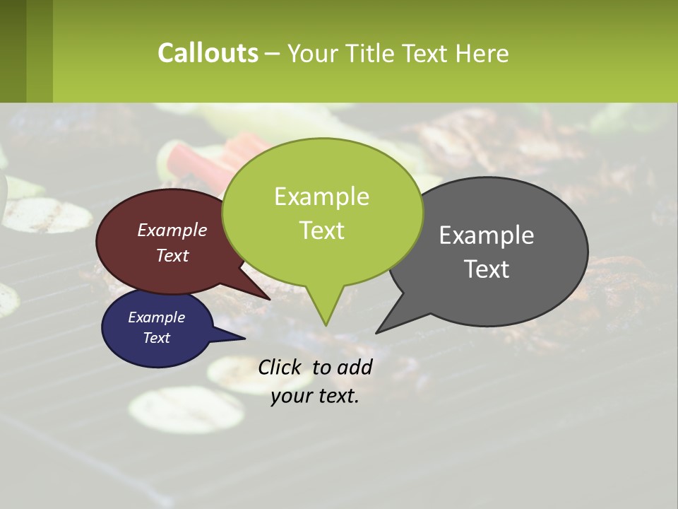 A Grill With Meat And Vegetables On It PowerPoint Template