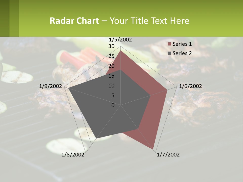 A Grill With Meat And Vegetables On It PowerPoint Template