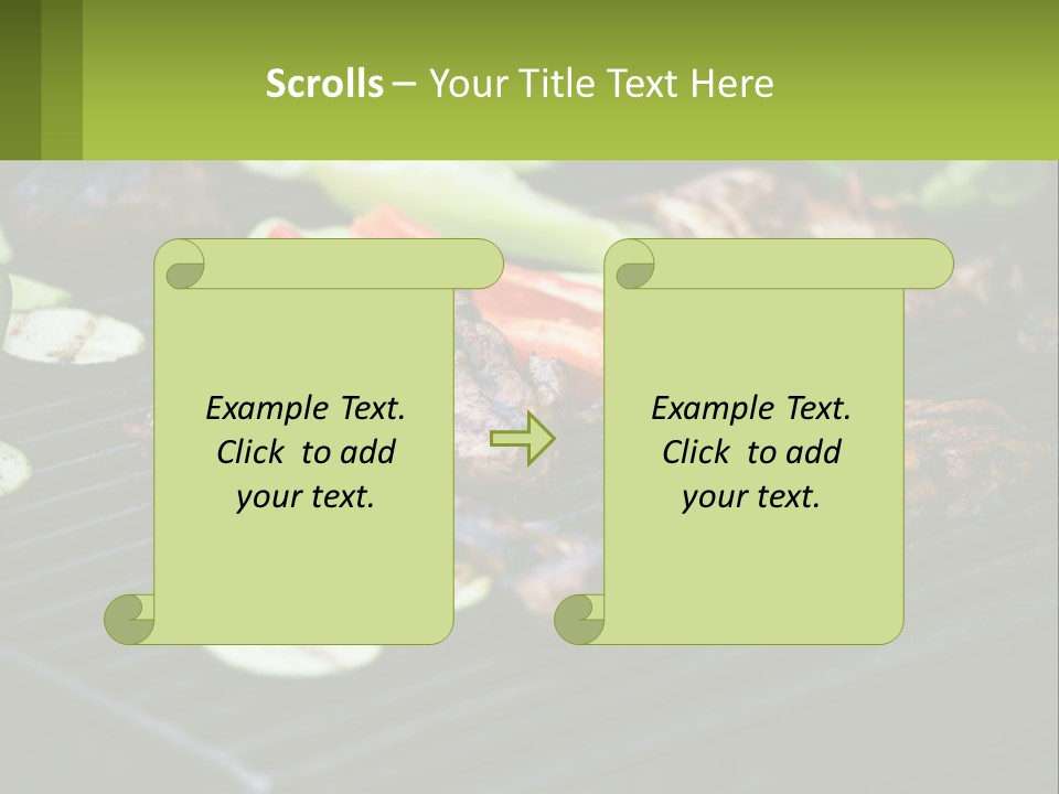 A Grill With Meat And Vegetables On It PowerPoint Template