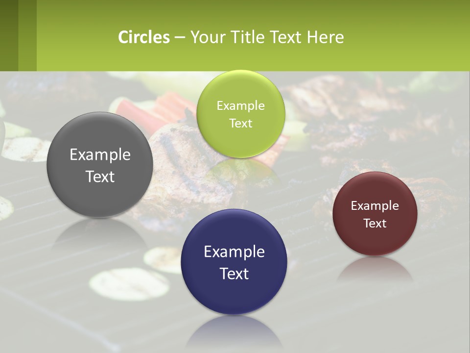 A Grill With Meat And Vegetables On It PowerPoint Template