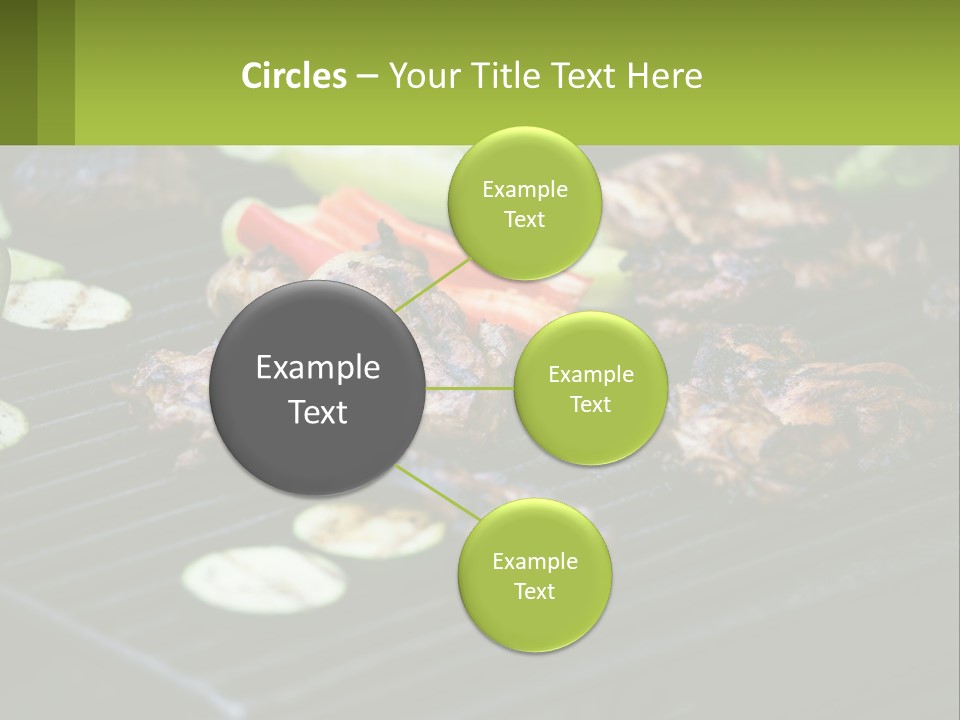 A Grill With Meat And Vegetables On It PowerPoint Template